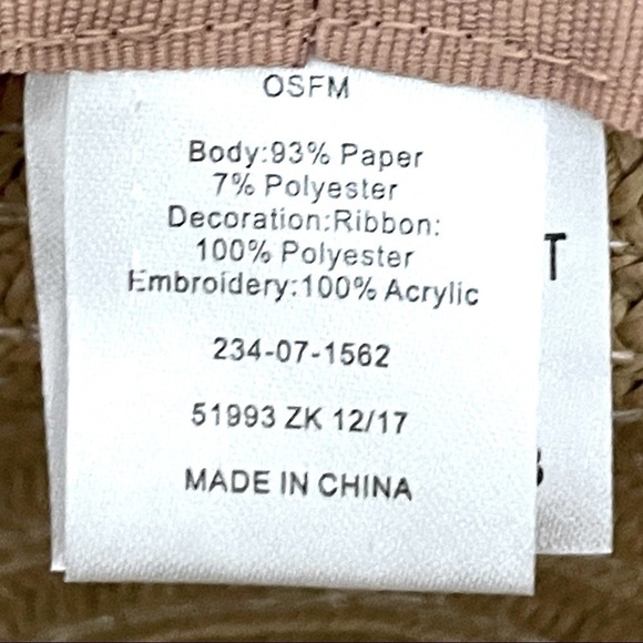 Accessory Depot Wide Brim Floppy Straw Beachy Embroidered Vacation Sun Hat NWT - Picture 7 of 8